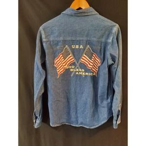 Patriotic Denim Button-up Shirt